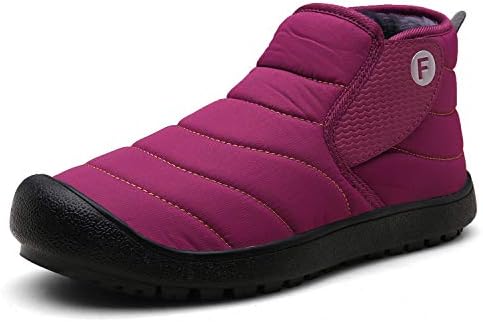 LIGHTEN Waterproof Snow Sneakers Boots Fur Lined Ankle High-Top Outdoor Slip-on Booties Anti-Slip Winter Shoes for Womens Mens