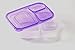 Health & Diet 3 Compartment Plastic Bento Lunch Box with Matching Combi Spoon - Set of 4