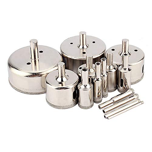 Yosoo Health Gear 14Pcs Tile Hole Cutter Set, 3-70mm Diamond Drill Bits, Compatible with Glass, Tile, Wood, Ideal for Fast Hole Cutting