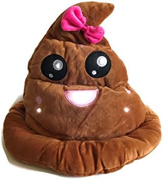 Poop Emoji with Flashing LED Lights Soft Plush Hat (Girl Poop)