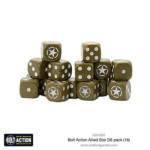 Bolt Action Allied Star D6 - 16 Pack Dice