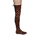 NATURE BREEZE FD72 Women's Stretchy Thigh High Flat Heel Boot Half Size Small