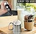 Arrbees Espresso Milk Frother Handheld Foam Maker Whisk Mixes Coffee, Mini Foamer Cappuccino, Frappe, Matcha, Cocoa. Stand & Coffee Spoons Included
