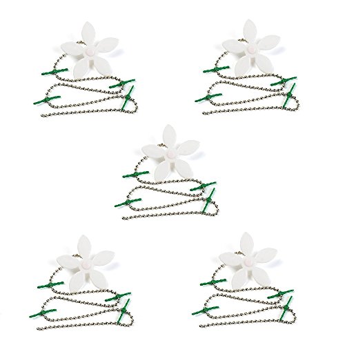 Wesell Flower Hair Catcher Chain, Disposable Drain Clog Remover, Home Cleaning Tool for Bathroom/Shower Drain (5 pack)