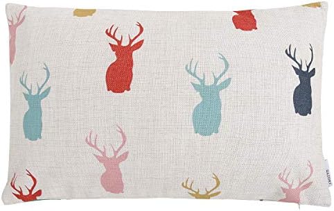 Dazory Reindeer Colourful Print Cushion Cover Rectangle