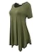 BELAROI Womens Plus Size Tunic Tops Summer Short Sleeve Loose Fit T Shirt Casual Blouse Swing Flowy Tunics for Leggings(2X,Army Green)