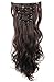 8Pcs 18 Clips 17 Inch Curly Full Head Clip in on Hair Extensions Women Lady Hairpiece Medium Brown##1
