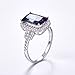 Merthus 925 Sterling Silver Created Mystic Rainbow Topaz Halo Engagement Ring for Women