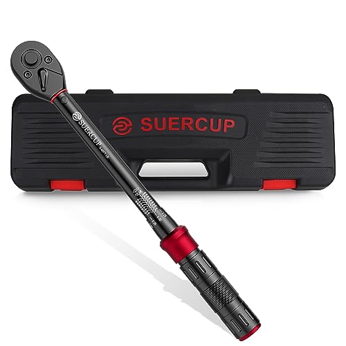 SUERCUP 3/8Inch Drive Click Torque Wrench 545 FtLb/6.861Nm, ±3