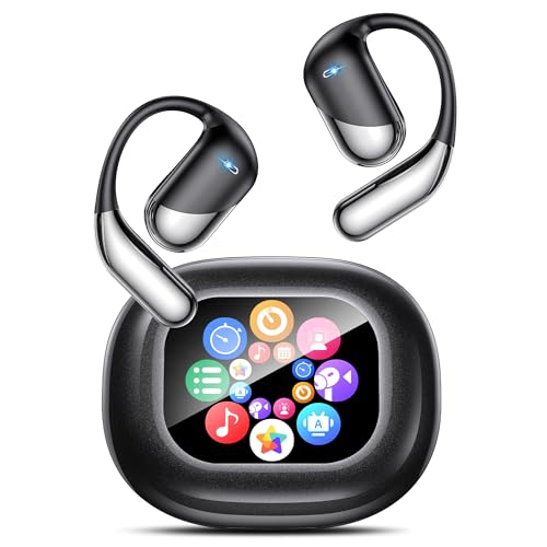AI Translation Earbuds: Real-Time 144 Languages Translator Earphones, Audifonos Traductores Inglés Español, Bluetooth 5.4, OWS Open Ear & LCD Touch, Ideal for Travelers, Business & Language Learners