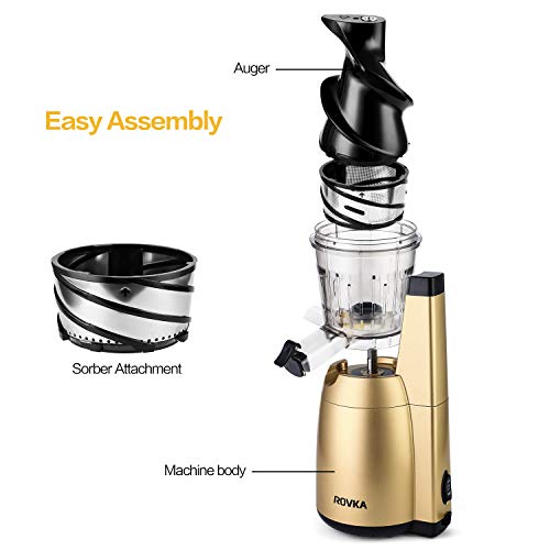 Slow Masticating Juicer, ROVKA High Nutrient and Vitamins Juice
