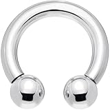 8 Gauge Internally Threaded Horseshoe Circular Barbell 1/2