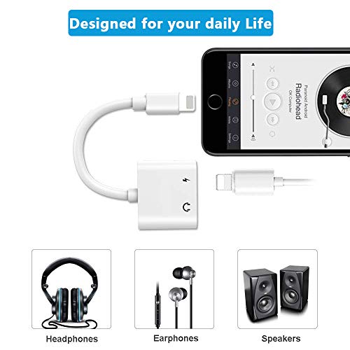BENEWY Headphone Jack Splitter Adapter AUX Audio & Charger & Call & sync Cable Compatible for Phone 7 8 X XS XR Max Dongle Accessory Connector