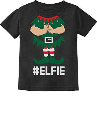 Elf Suit Funny Elfie Christmas Toddler/Infant Kids T-Shirt 4T Black