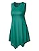 Made By Johnny MBJ WT671 Womens Summer Sleeveless Irregular Handkerchie Hem Loose Tunic Tops Flowy Blouses Shirt XL Jade