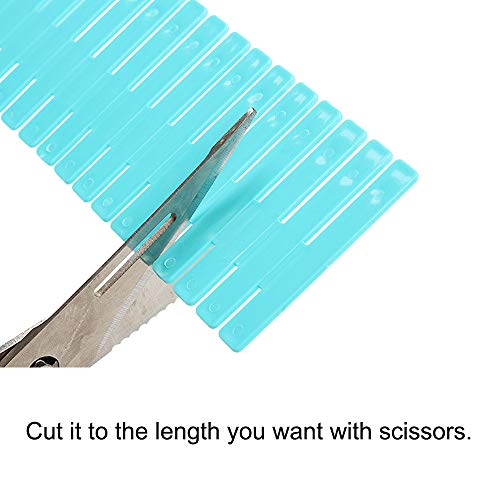 SANGAITIANFU 4 Pcs DIY Plastic Thickening Grid Drawer Divider Separators Household Storage Housing Spacer Sub-Grid Finishing Shelves Random Color for Home Kitchen Bathroom Office (Blue)