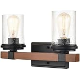 Millennium 3802-MB/WG Transitional Two Light Vanity from Taos Collection in Black Finish,