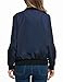 HOTOUCH Womens Classic Quilted Jacket Short Bomber Jacket Coat Navy Blue M
