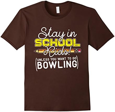 Men's Funny Bowling T-Shirt Great for Kids, Tweens and Teens Small Brown