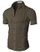 H2H Mens Fashion Casual/Dress Basic Designed Button Closure Slim Fit Shirts