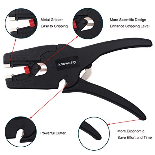 Ferrule Crimping Tool Kit,Knoweasy 6-4A Ferrule Crimper and 2 in 1 Wire Stripping Tool Cutting 5-20mm/(0.25-0.75inch) with 1200PCS Wire Terminals - Thumbnail 4