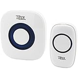Liztek Portable Wireless Doorbell with 1 Remote Button and 1 Receiver Operating at 1000 feet Range with 52 Wireless door Chimes, Batteries Not Required for Receivers (White)