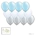 Andaz Press 11-inch Latex Balloon Trio Party Kit with Gold Cards & Gifts Sign, Baby Blue, White, Silver Gray, 12-pk, Boy Elephant Baby Shower 1st Birthday Baptism Christening