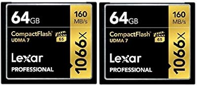 Lexar 1066x 64GB CompactFlash Card 2-Pack 160MB/s UDMA 7 Pro Photographer