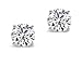FANTOM Solid Silver Cubic Zirconia Cubic Zirconia Round Cz Stud Earrings Choose from 10 CZ Weights