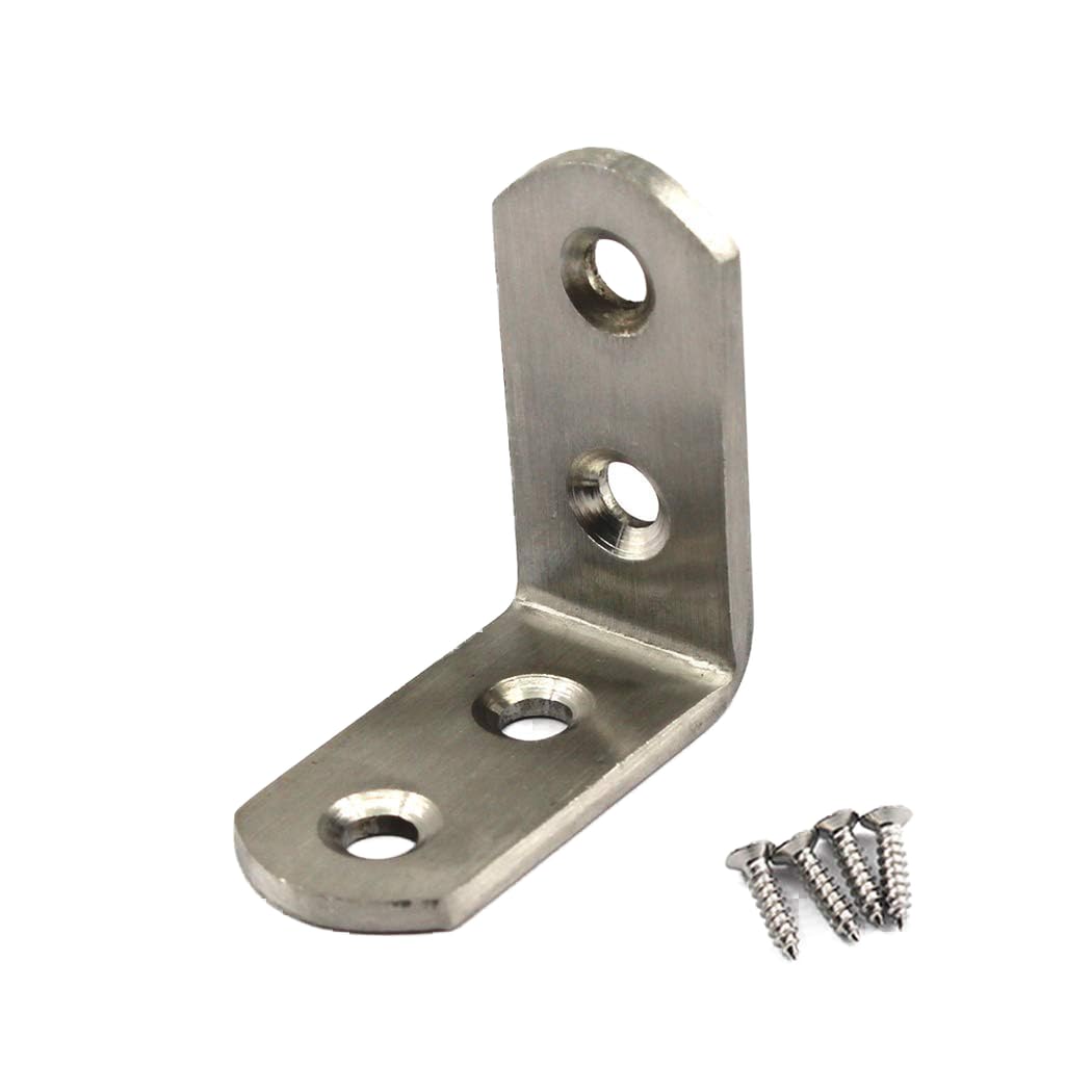 (10 Pieces) 40x40x3mm Angle Connector Corner Brackets (Thickness 3mm) Stainless Steel L Shape Brace Brackets with Screws โ image 1