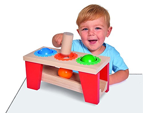 Eichhorn 100027244 - Klopfbank aus Holz, enthält: Hammer, 3x Kugeln, 5-tlg., 10,5x24x11cm, FSC 100% Zertifiziertes… – Bild 4