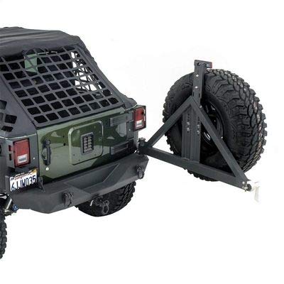 image for Smittybilt 76856 XRC Black Textured Rear Bumper with Hitch and Tire Ca