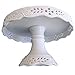 Gracie China 8-Inch Diameter x 4.5-Inch High Victorian Rose Fine Porcelain Round Pedestal Cake Stand Off White