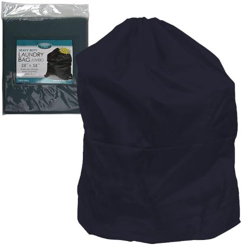 Heavy Duty Jumbo Sized Nylon Laundry Bag, Navy Blue