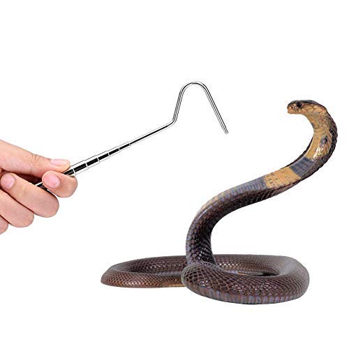 Snake Hook, Retractable Snake Rod Stainless Steel Snake Catcher for Snake Lovers Catching Handling Grabber Separate Small Pet Snake 26.77-6.49 Inch