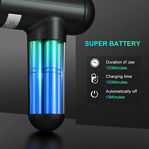 Deep Tissue Percussion Muscle Massage Gun, USB Rechargeable Handheld Electric Massager for Athletes Percussion Device, Super Quiet 6 Speed High-Intensity Vibration Messager with 4 Message Heads