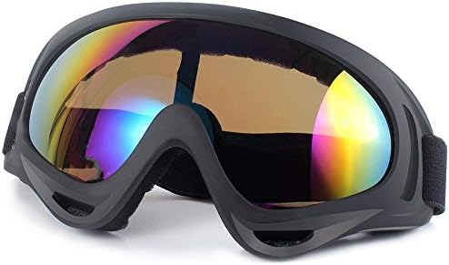 Ski Goggles UV Protection Adjustable Portable Motorcycle Bicycle Goggles Dustproof Scratch, Outdoor Riding Glasses (Multi Color)