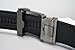Classic Men's Leather Ratchet Click Belt - Matte Silver Buckle w/ Double Stitched Black Leather Ratchet Belt - Trim to Fit (Trim to Fit: Up to 40'' Waist)