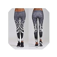 crystal004 Women Printed Sports Yoga Pants Workout Elastic Waist Athletic Pants Cotton Sports Pencil Pants JLY0825,C,XXL