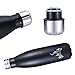Insulated Water Bottle, 17 Oz Stainless Steel Double Wall Vacuum Sports Drink Bottles, Leak- proof and No Sweating Cola Shape Travel Bottles, Keeps Drinks Cold & Hot for 24 Hours (Black)