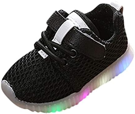 Toddler Baby Boys Girls Casual Patchwork Led Light Luminous Sport Run Sneakers Shoes (15Months-6Years)