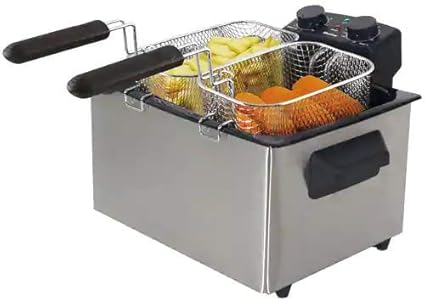 Skyline VTL-5526 Stainless Steel 2000 W 5 L Deep Fryer with Timer (Black)