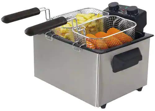 Skyline VTL-5526 Stainless Steel 2000 W 5 L Deep Fryer with Timer (Black)