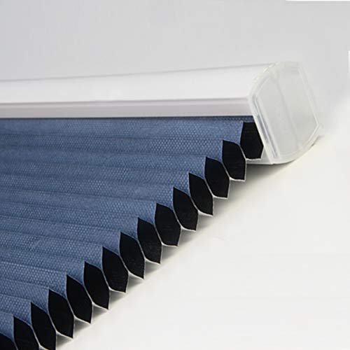 Grandekor 34x64 inch Blackout Blinds Cordless Blinds Cellular Fabric Shades Honeycomb Door Window Shades Ocean Blue-White
