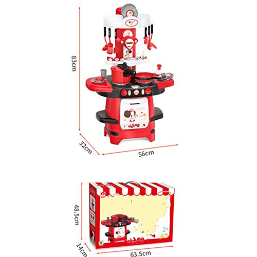 WanuigH Küchenspielzeug Moderne Chef-Küche Bunte Kunststoff-Spielküche Kinder Küche Spielset mit Spielzeug-Zubehör-Set… – Bild 7