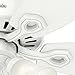 Hunter Fan Company, 52105, 42 inch Builder Snow White Ceiling Fan with LED Light Kit and Pull Chain