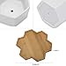 Succulent Planter, MoonLa 2.75 Inch Succulent Plant Pots, Set of 7 White Ceramic Hexagon Succulent Cactus Planter Pots with Bamboo Tray(Plants NOT Included)