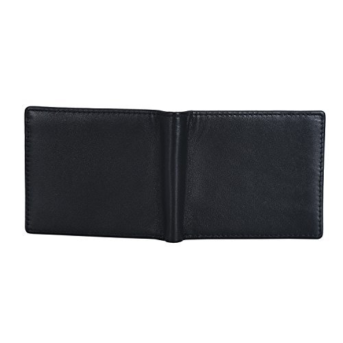 Polare Men's RFID Blocking Vintage Italian Genuine Leather Slim Bifold Wallet Handmade (Small Black)