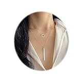 Zealmer Women Layered Good Luck Horseshoe Necklace Pendant Ring Bar Triangle Disc Star Rhinestone Necklace