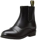 Saxon Girls Equileather Zip Front Boots, Black, Child Size 4